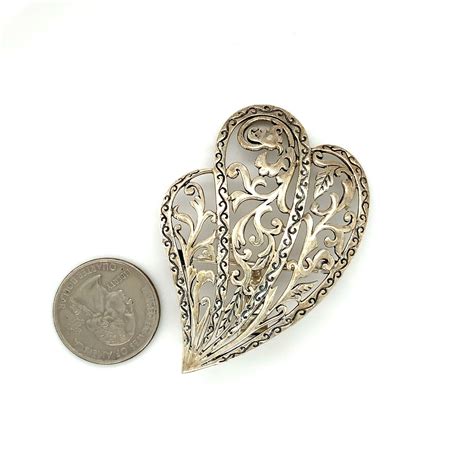 Vintage Sterling Signed Dp Doug Paulus Filigree O Gem