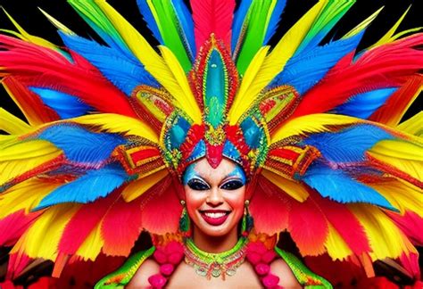 Premium Ai Image Rio Dancer Carnival Brazil Mask Detailed Costumes