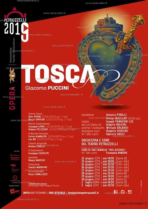 TOSCA Di Giacomo Puccini In Scena Al Teatro Petruzzelli Camin Vattin