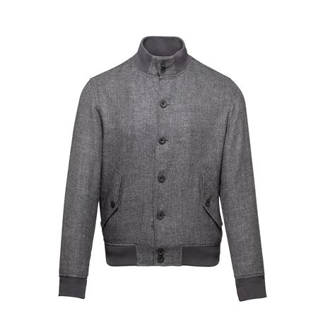 Slate Grey Wool Linen Harrington Jacket Jhilburn