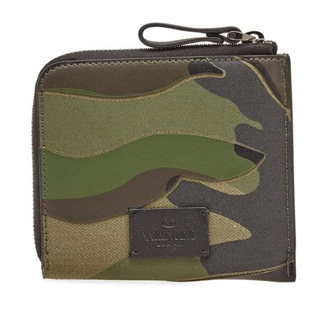 Valentino Camouflage Zip Wallet Army Green Brush Wood END AU