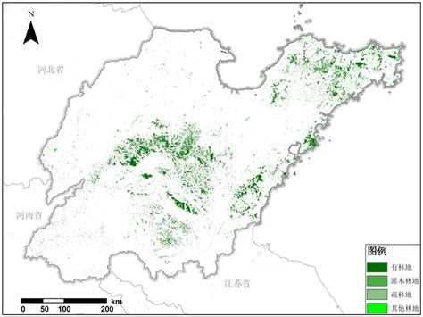 山东省林地资源空间分布产品 土地资源类数据 地理国情监测云平台