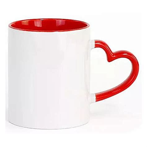 Ambition Ts Ceramic Heart Handle Mug Handle Color Sublimation Mug