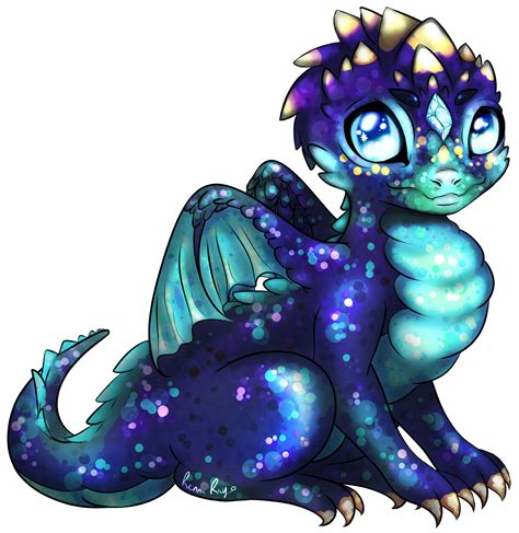 Rachel Rong - Baby Dragon - Blue, Green and Purple