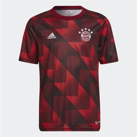 Bayern München Training T Shirt Pre Match Condivo 22 FCB Rot Bordeaux