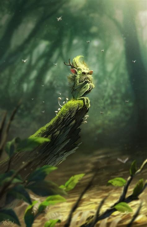 green duwende brian valeza forest fantasy creatures green mythical