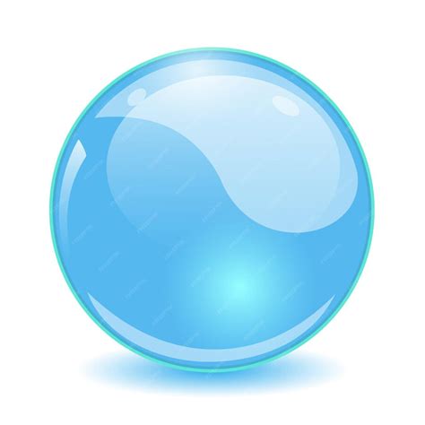 Premium Vector Glass Sphere Blue Vector Shiny Ball