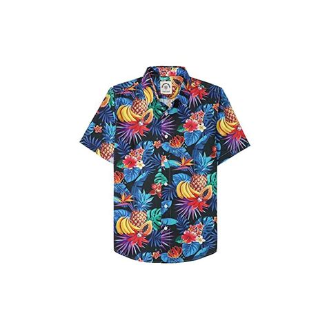 Dubinik Camicia Hawaiana Aloha Tropicale Stampa Hawaiana Vacanze Estive