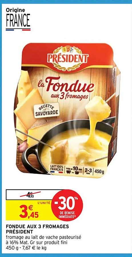 Promo Fondue Aux Fromages Pr Sident Chez Intermarch Icatalogue Fr