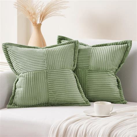 Topfinel Sage Green Decorative Throw Pillows Covers Square