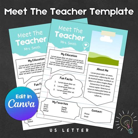 Editable Meet The Teacher Canva Template Newsletter Template Etsy