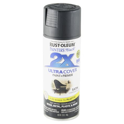 Rust Oleum 2x Ultra Cover Paint And Primer Satin Canyon Black 12 Oz Shipt