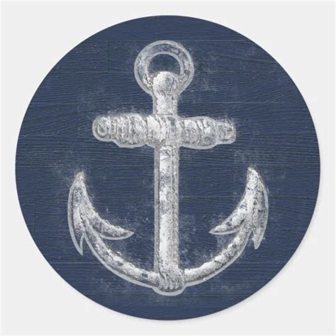 Vintage Nautical Anchor Classic Round Sticker Zazzle