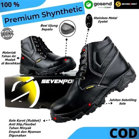 Promo Sepatu Safety Kulit Boots Sevenpoint Kerja Lapangan Proyek