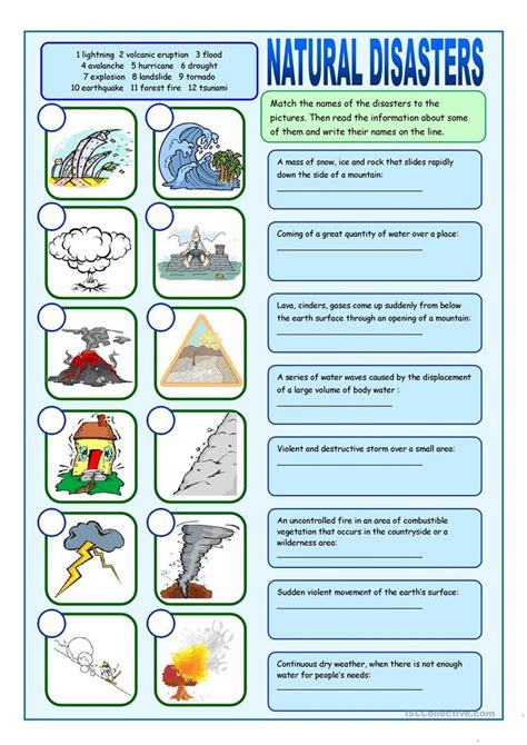 Free Natural Disaster Worksheets