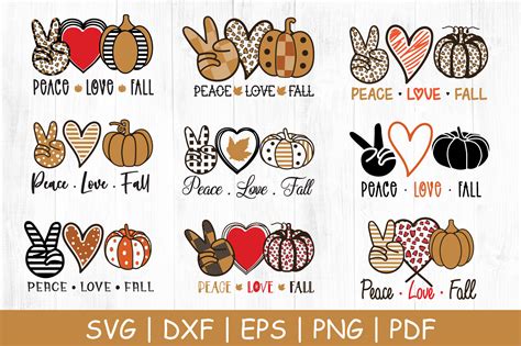 Peace Love Fall Svg Bundle Graphic By Craftlabsvg Creative Fabrica