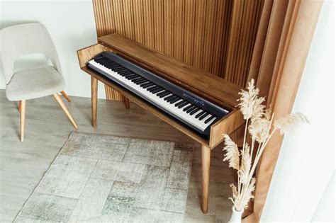 Bennu Mid Century Keyboard & Piano Stand - Wood | Oshoom