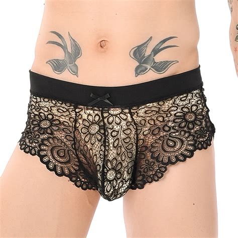 CLEVER MENMODE Men S Sexy Lace Mesh Underwear Boxers Shorts Arco