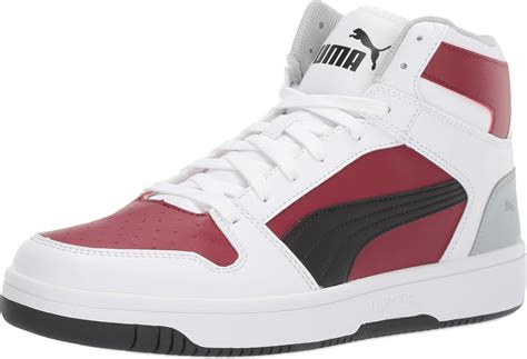 Puma Unisex Adult Rebound Layup Sneaker White Black Rhubarb High Rise