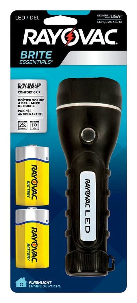 Rayovac Brite Essentials Lm Black Led Flashlight Aa Battery