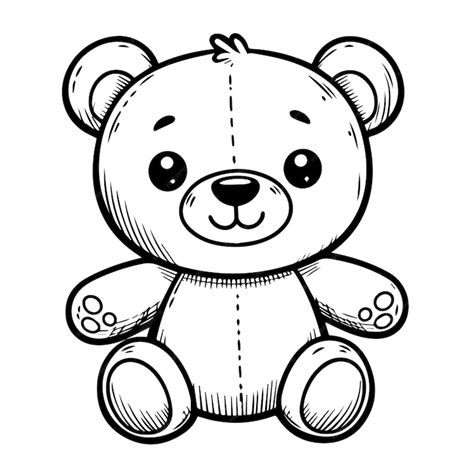 Teddy bear line drawing for coloring | Premium AI-generated vector