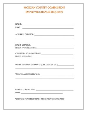 Fillable Online Employee Change Request Form Fax Email Print Pdffiller