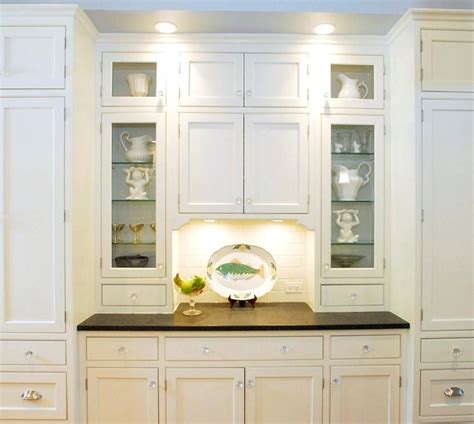 Aesthetically Pleasing Tall Kitchen Cabinets With Glass Doors Glass