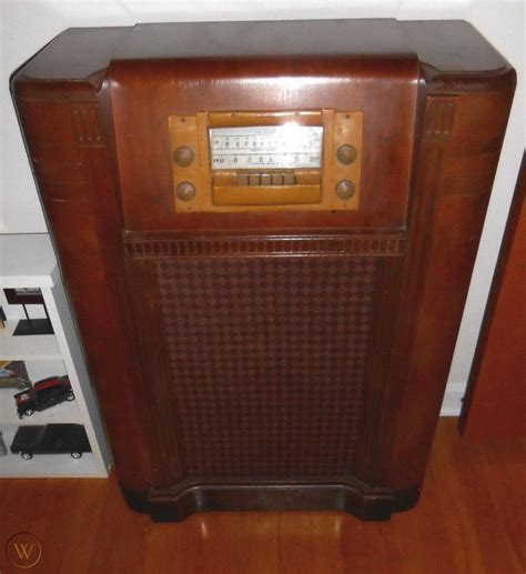 Rare 1940s Vintage Silvertone Console Am Fm Radio Tube Retro Antique