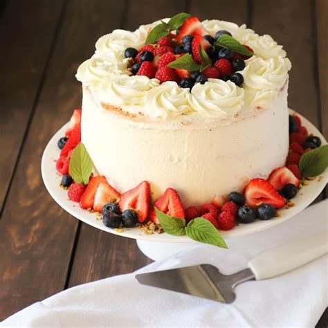 Homemade Angel Food Wedding Cake With Mascarpone Whipped Cream Frosting