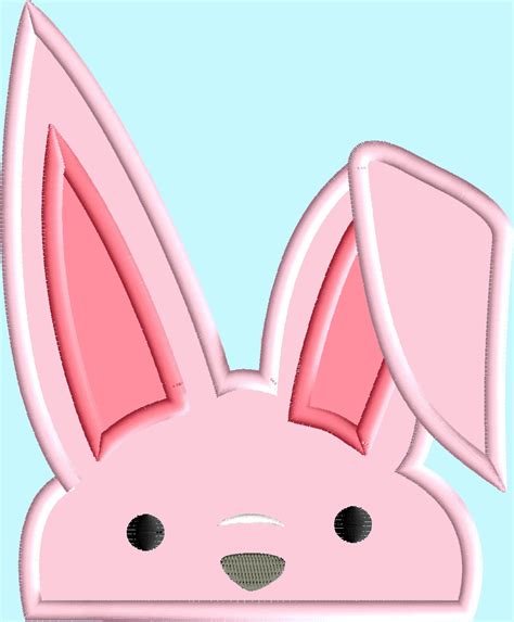 Easter Bunny Peeker Applique Design 3 Sizes Machine Embroidery Design