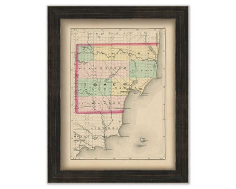 IOSCO COUNTY, Michigan 1873 Map - Replica or Genuine Original