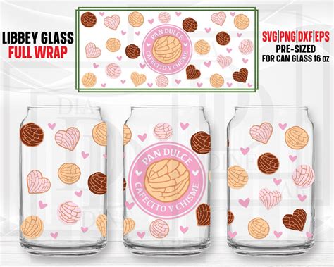 Pan Dulce Cafecito Y Chisme Libbey Can Glass 16 Oz Svg Etsy