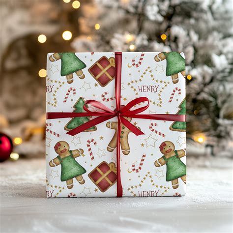 personalised christmas wrapping paperpink posh