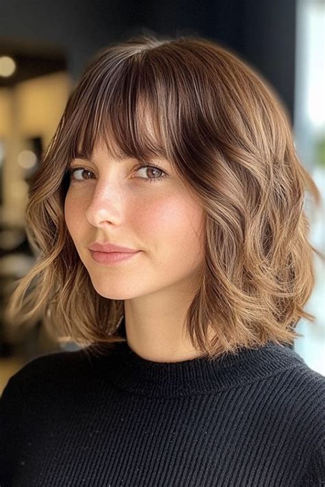 Wavy Lob Haircuts For Effortless Glamour Soft Waves With A French