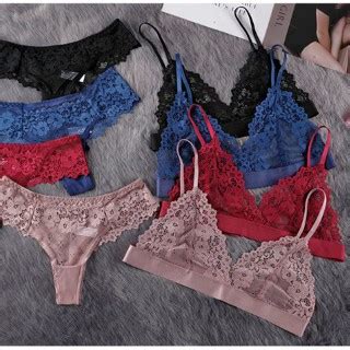 Pcs Women Lingerie Set Bra Panties Underwear Set Floral Bralette Bra G String Thong Set Pajamas