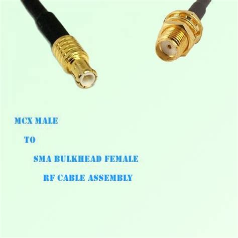 MCX Male To SMA Bulkhead Female RF Cable Assembly