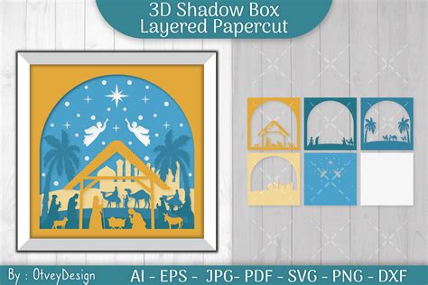 3D NATIVITY SCENE Christmas Layered Graphic by Otvey Design · Creative ...