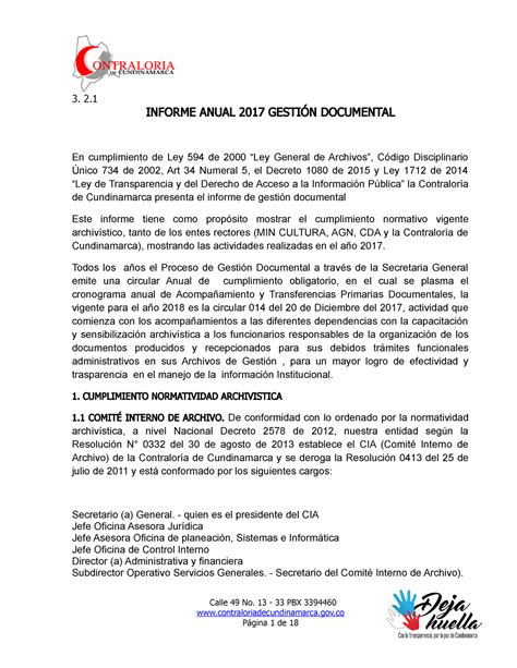 Informe De Gestion Documental Informe Anual Gesti N Documental