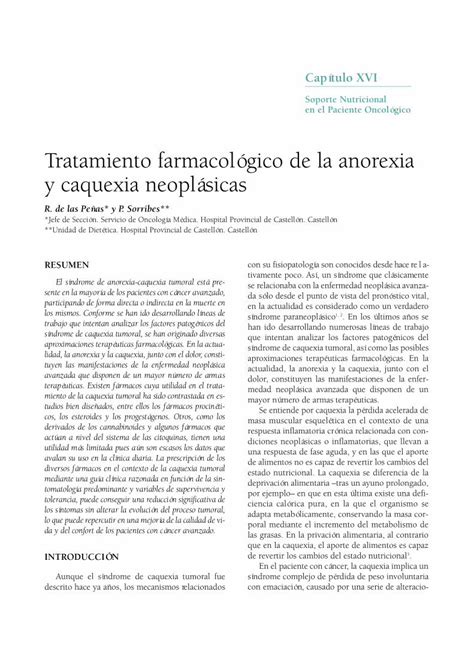 PDF Tratamiento farmacológico de la anorexia y caquexia PDF filenes