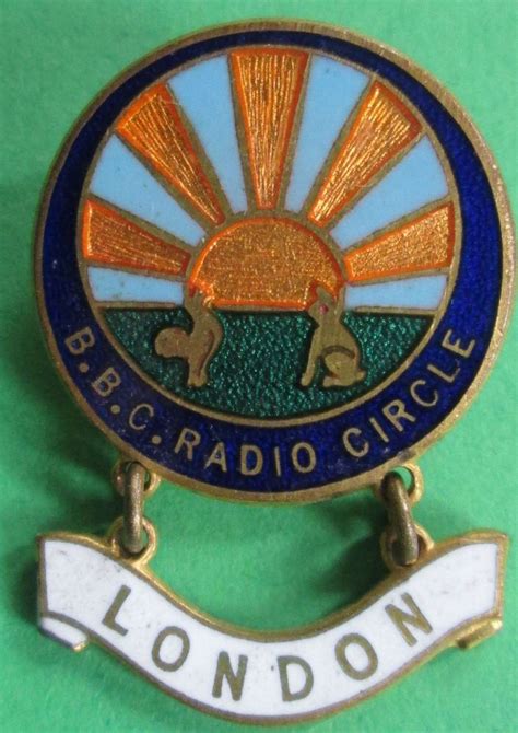 Vintage Bbc Radio Circle Pin Badge