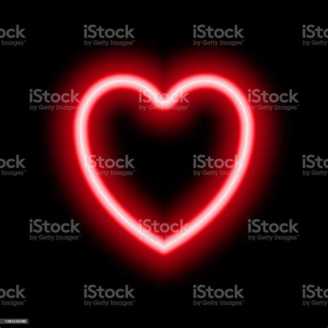 Bright Heart Neon Sign Retro Neon Heart Sign On Purple Background