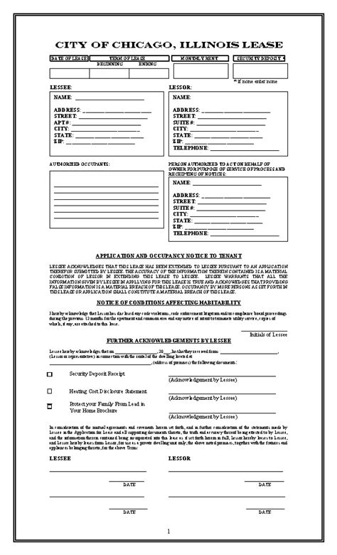 2023 Chicago Lease Form Printable Forms Free Online