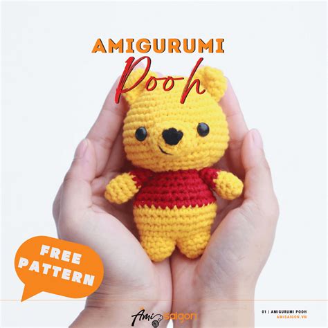 Pooh Bear Free Crochet Pattern Amigurumi Tutorial PDF In English