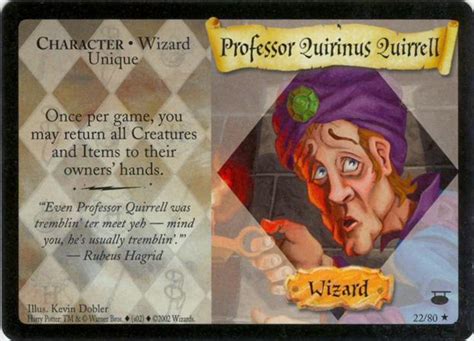 Professor Quirinus Quirrell Trading Card Harry Potter Wiki Fandom