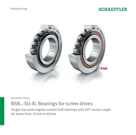 Bsb Su Xl Bearings For Screw Drives Schaeffler Germany