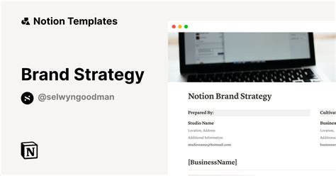 Brand Strategy Template By Selwyn Goodman Notion Marketplace