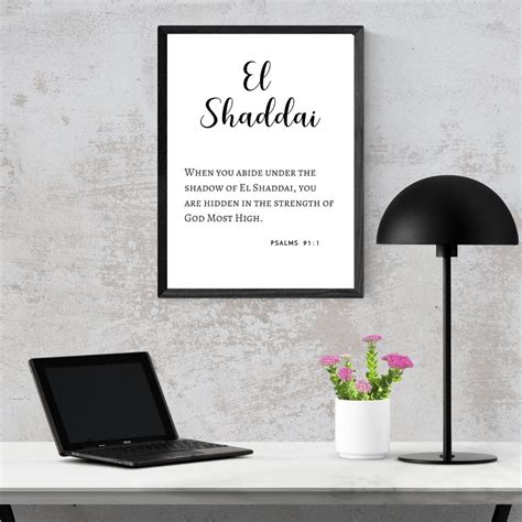 El Shaddai Bible Verse Poster English US Language Scripture Etsy