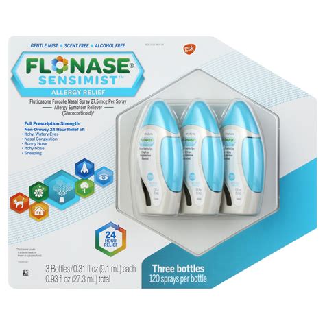 Flonase Sensimist Allergy Relief Nasal Spray 120 Sprays 3 Pack 360