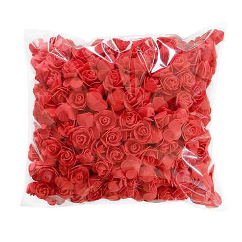 50 Pcs 1 3 Inch Mini Artificial Rose Flowers PE Foam Fake Rose Heads