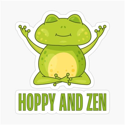 Frog Yoga Hop Into Zen Yoga Frog Meditation Sticker For Sale By